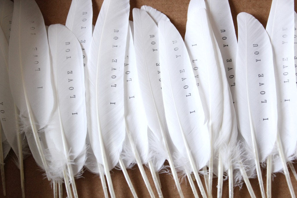 White feathers with LOVE Feather/gift for boyfriend gifts for him real –  The Lonely Heart Co